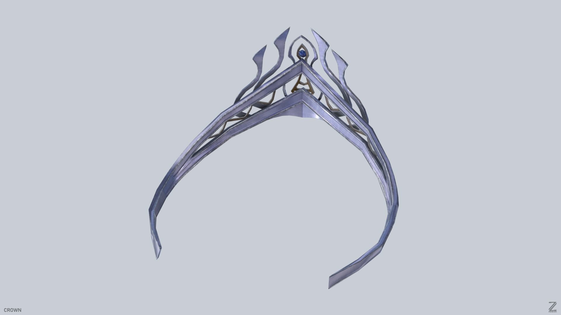 Blue Diamond Crown Low-poly 3D model_7