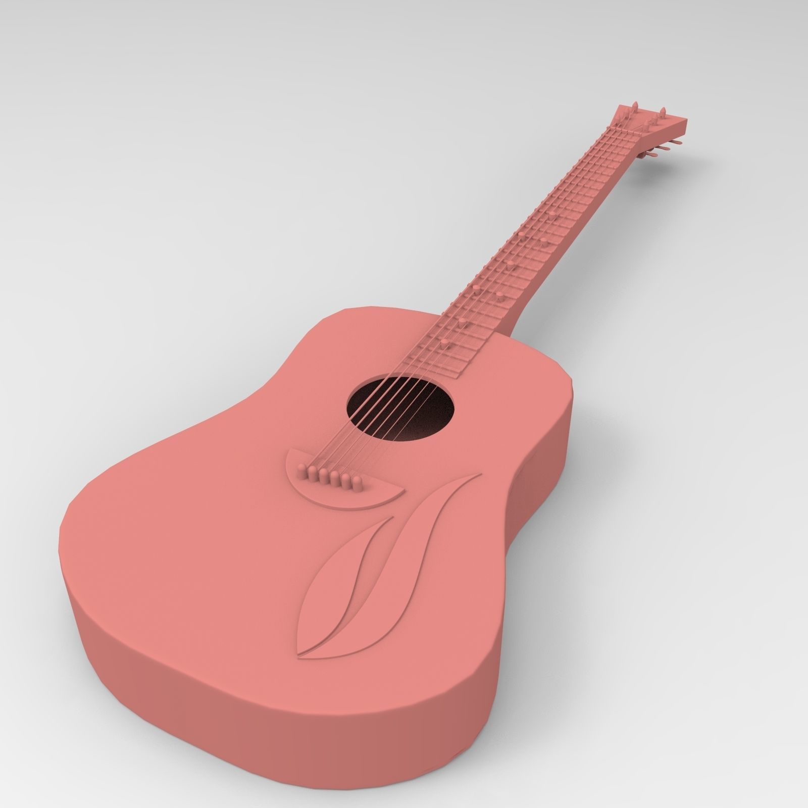 Guitar acoustic 3D model_3