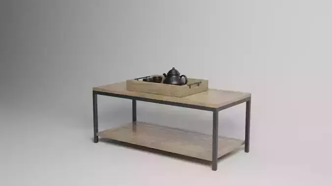TABLE wood and metal console