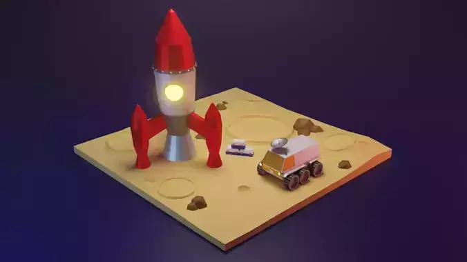 Rocket on Moon