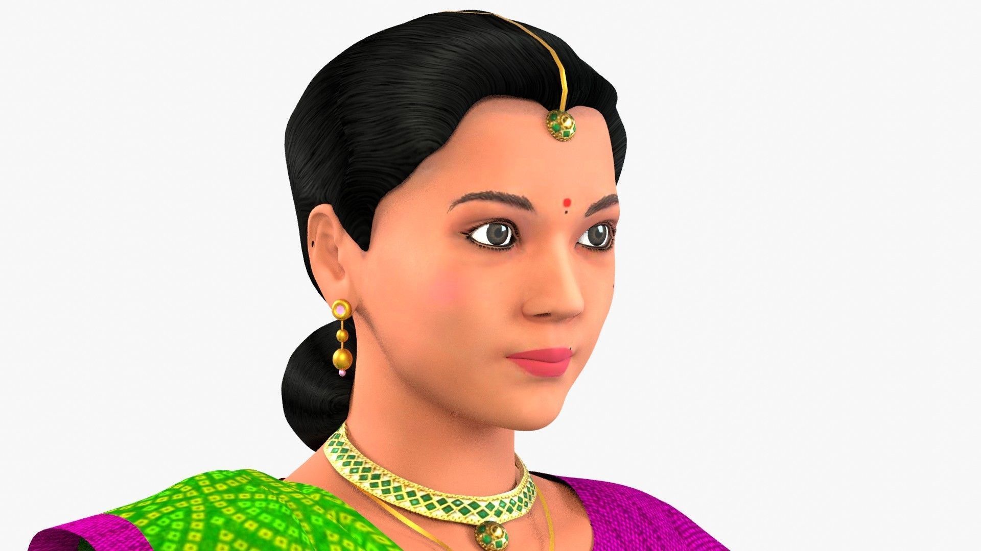 Gauri Indian Woman 3D model_4