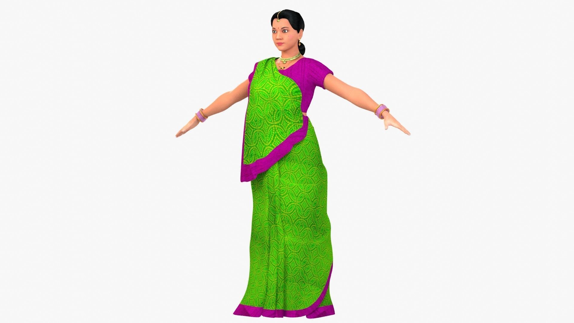 Gauri Indian Woman 3D model_5