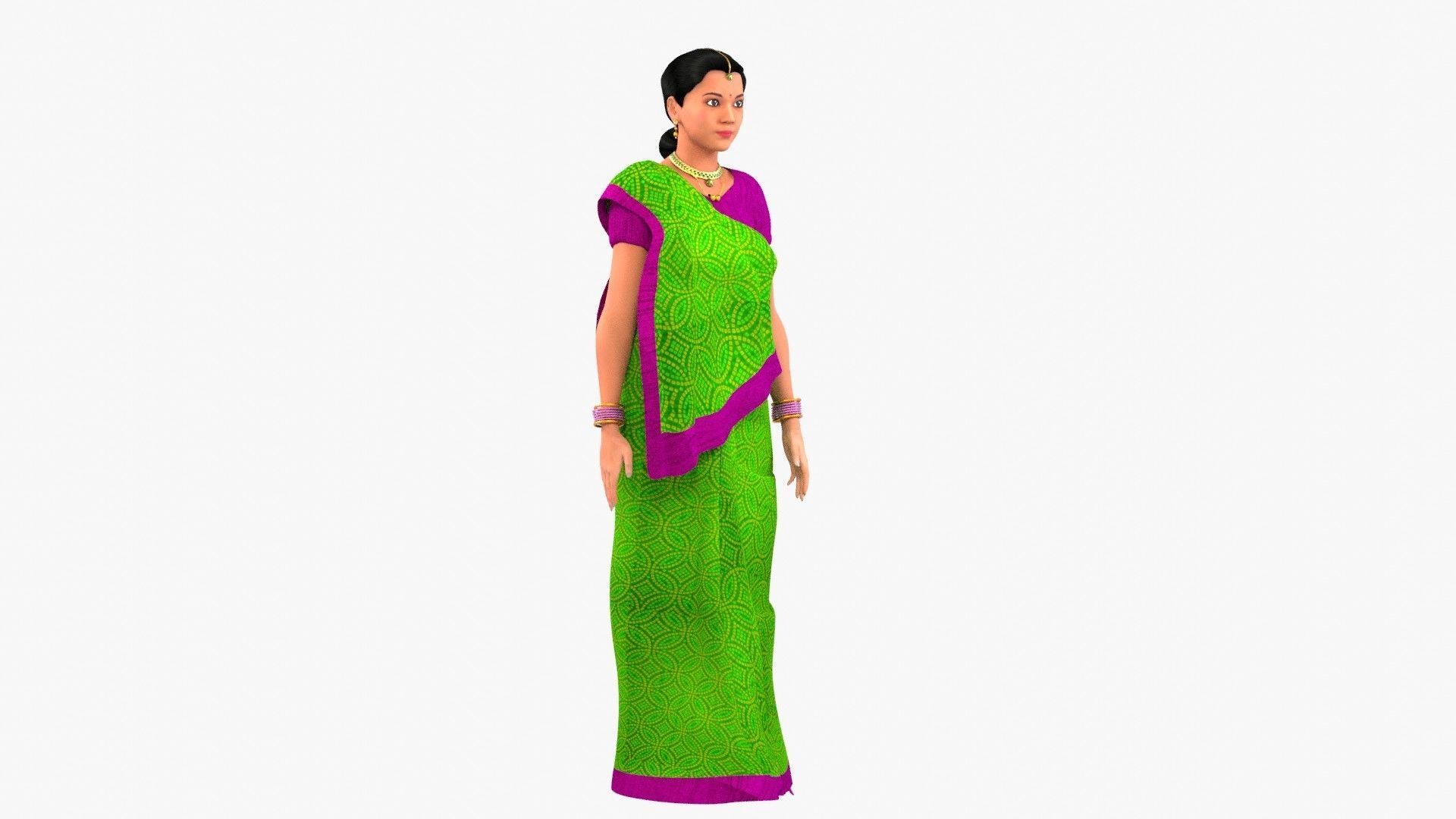 Gauri Indian Woman 3D model_8