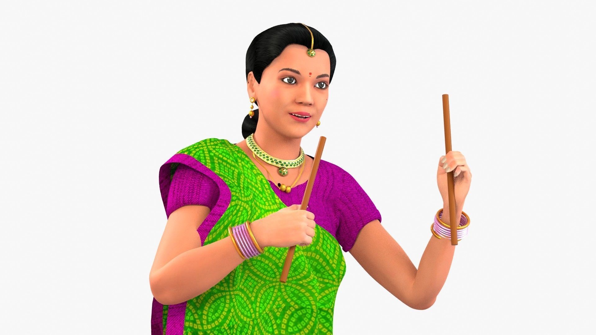 Gauri Indian Woman 3D model_10