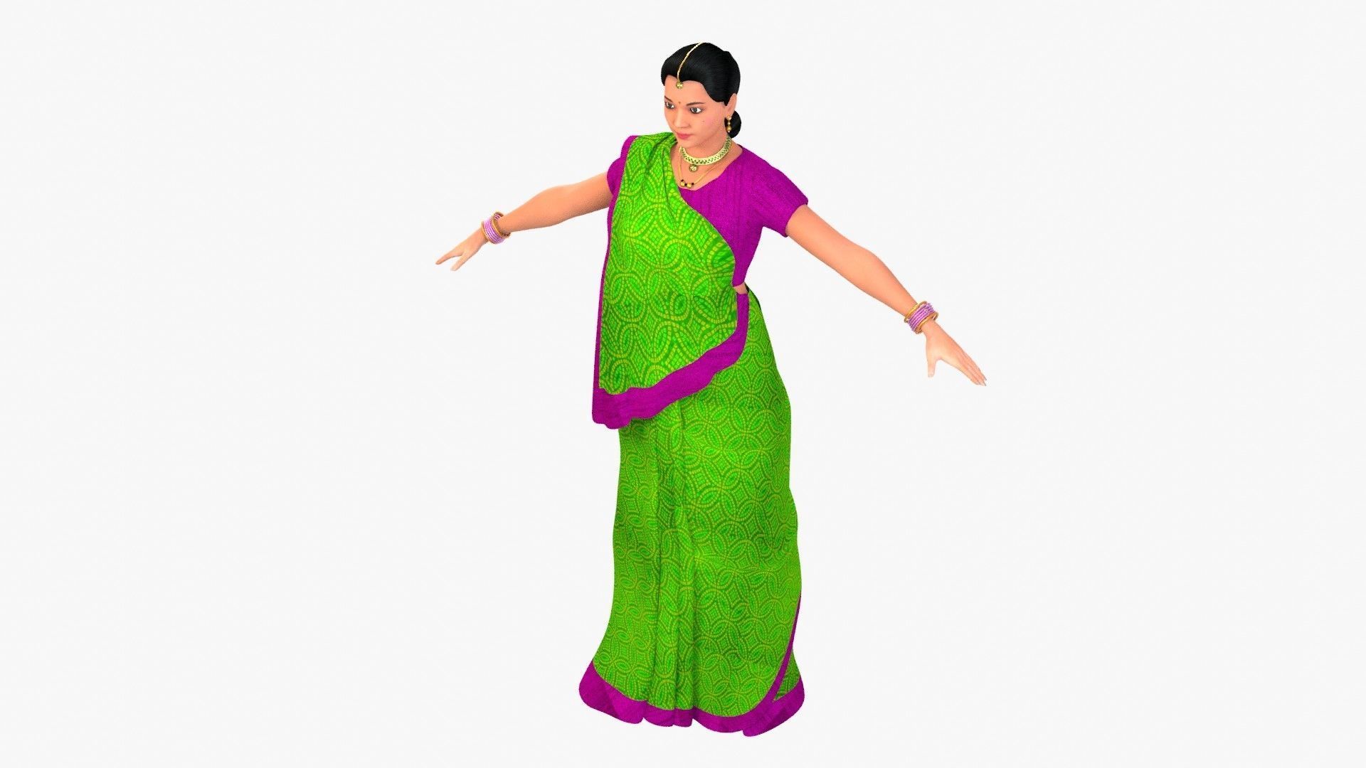 Gauri Indian Woman 3D model_7