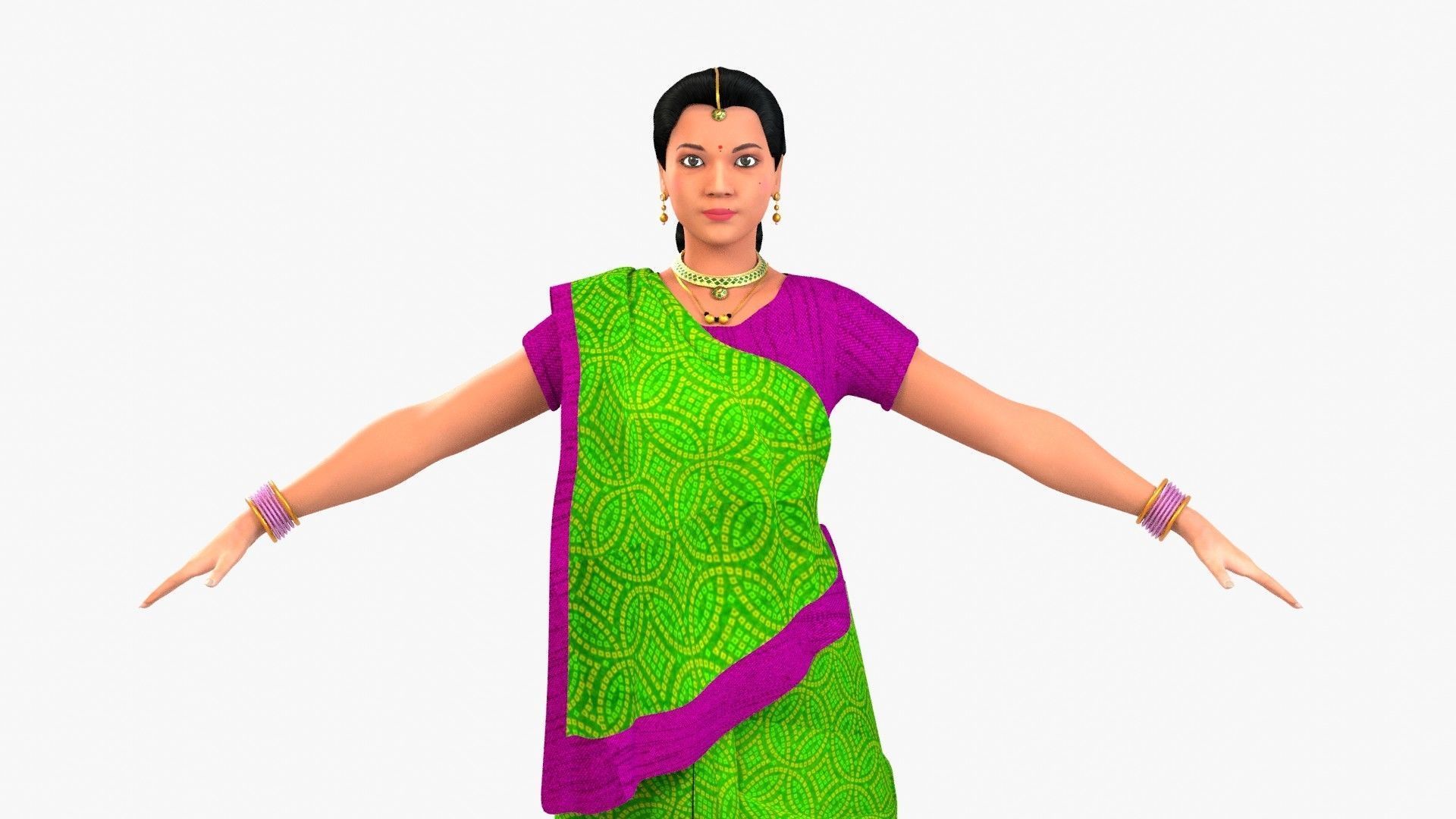 Gauri Indian Woman 3D model_2
