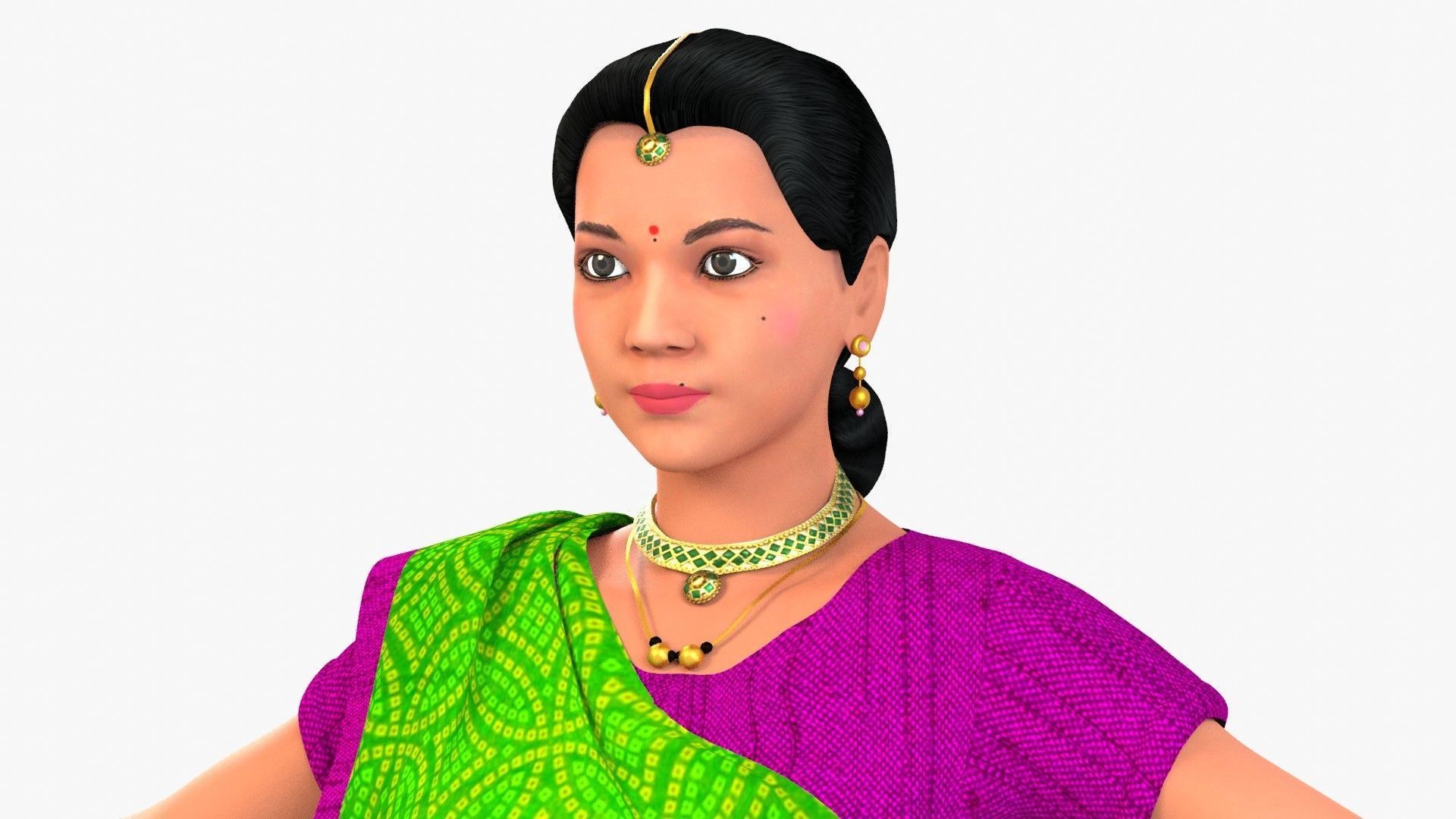 Gauri Indian Woman 3D model_1