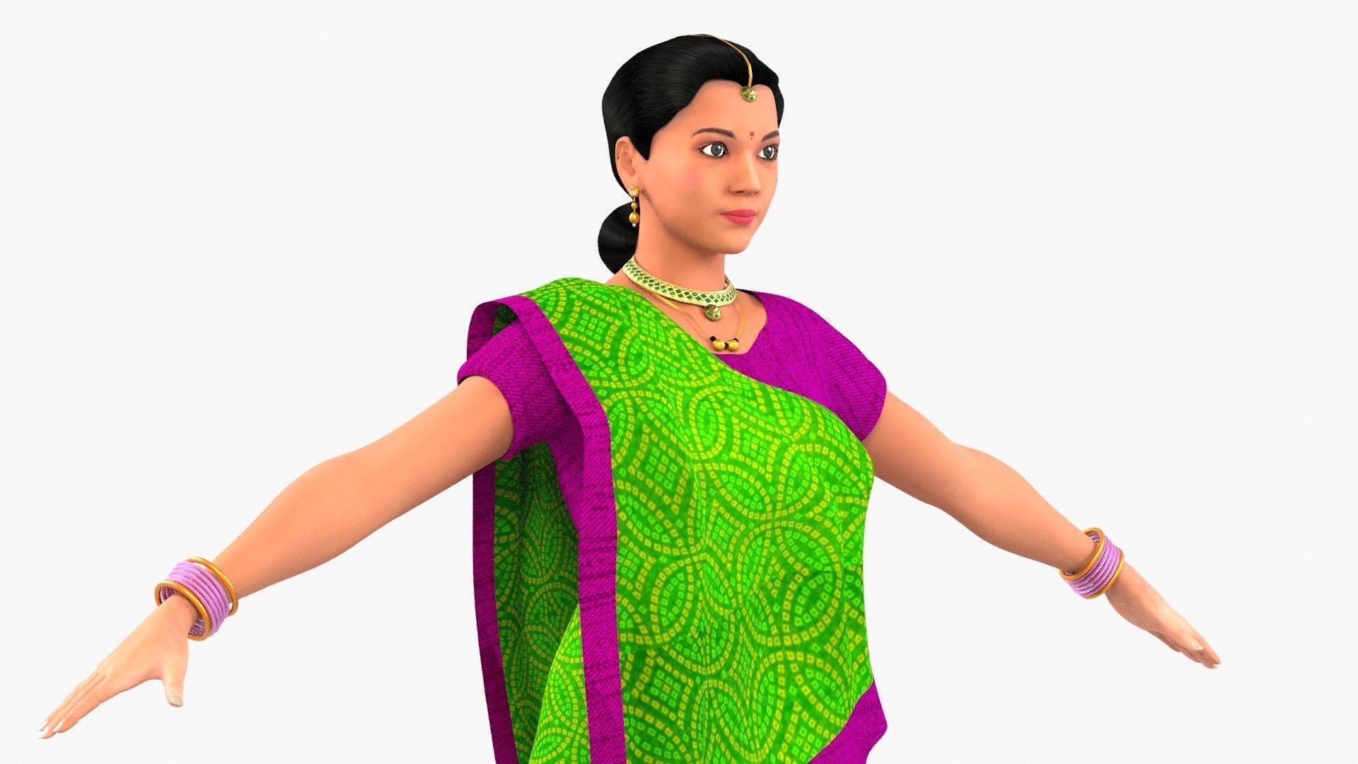 Gauri Indian Woman 3D model_3