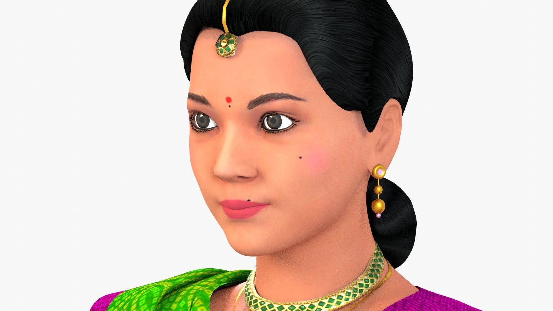 Gauri Indian Woman 3D model_16