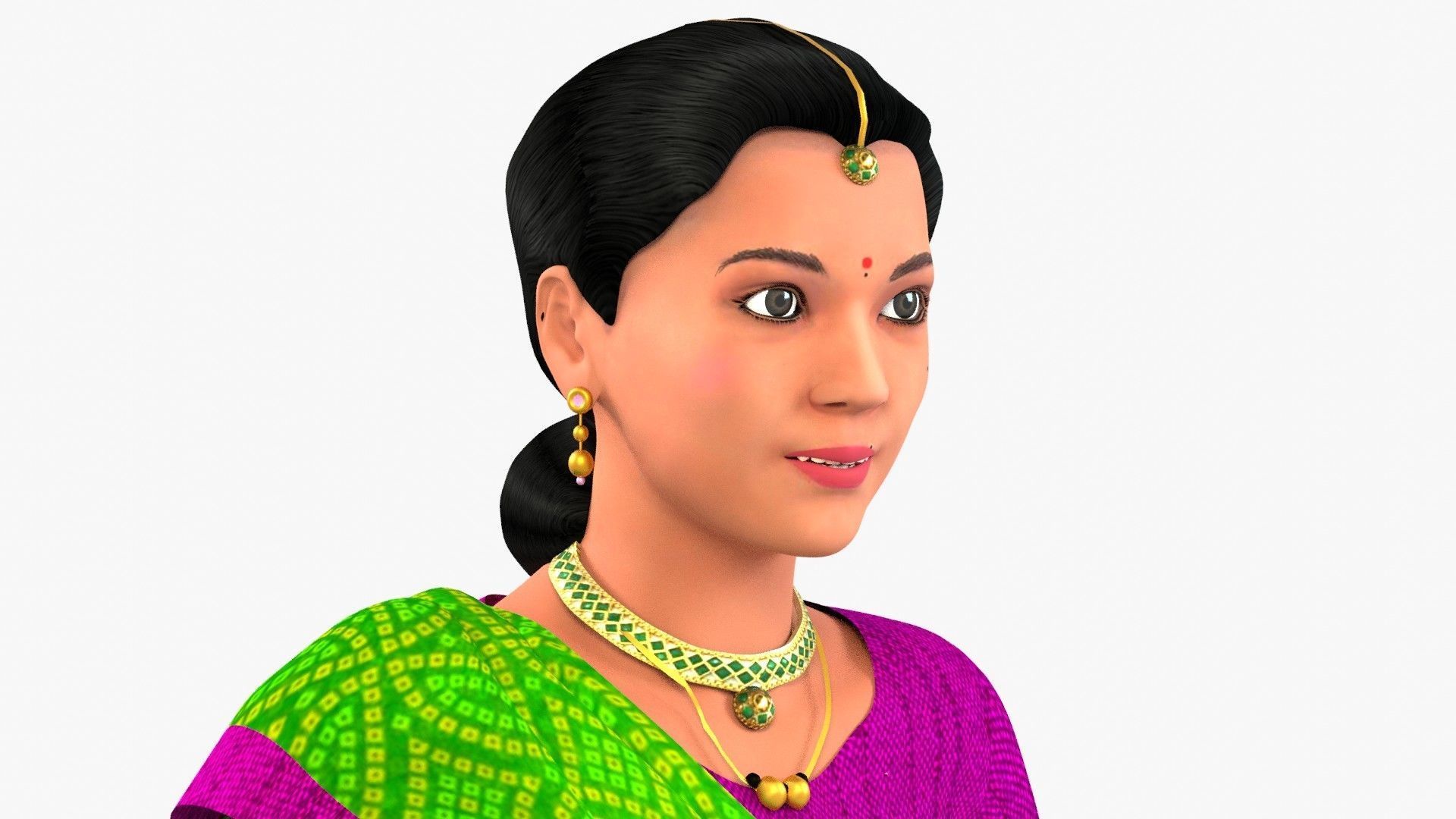 Gauri Indian Woman 3D model_9