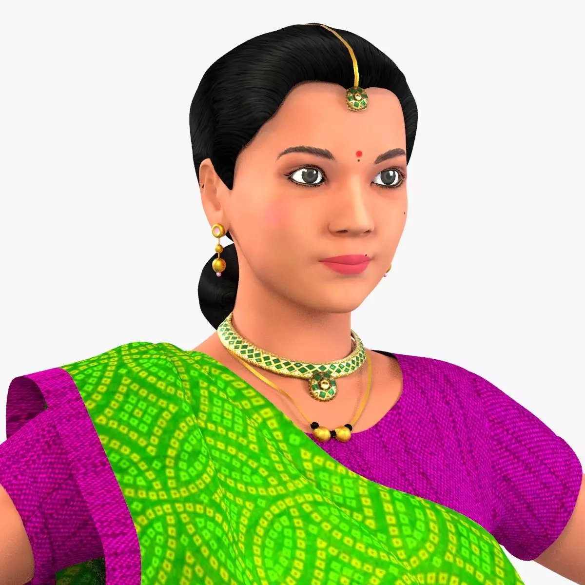 Gauri Indian Woman 3D model_0