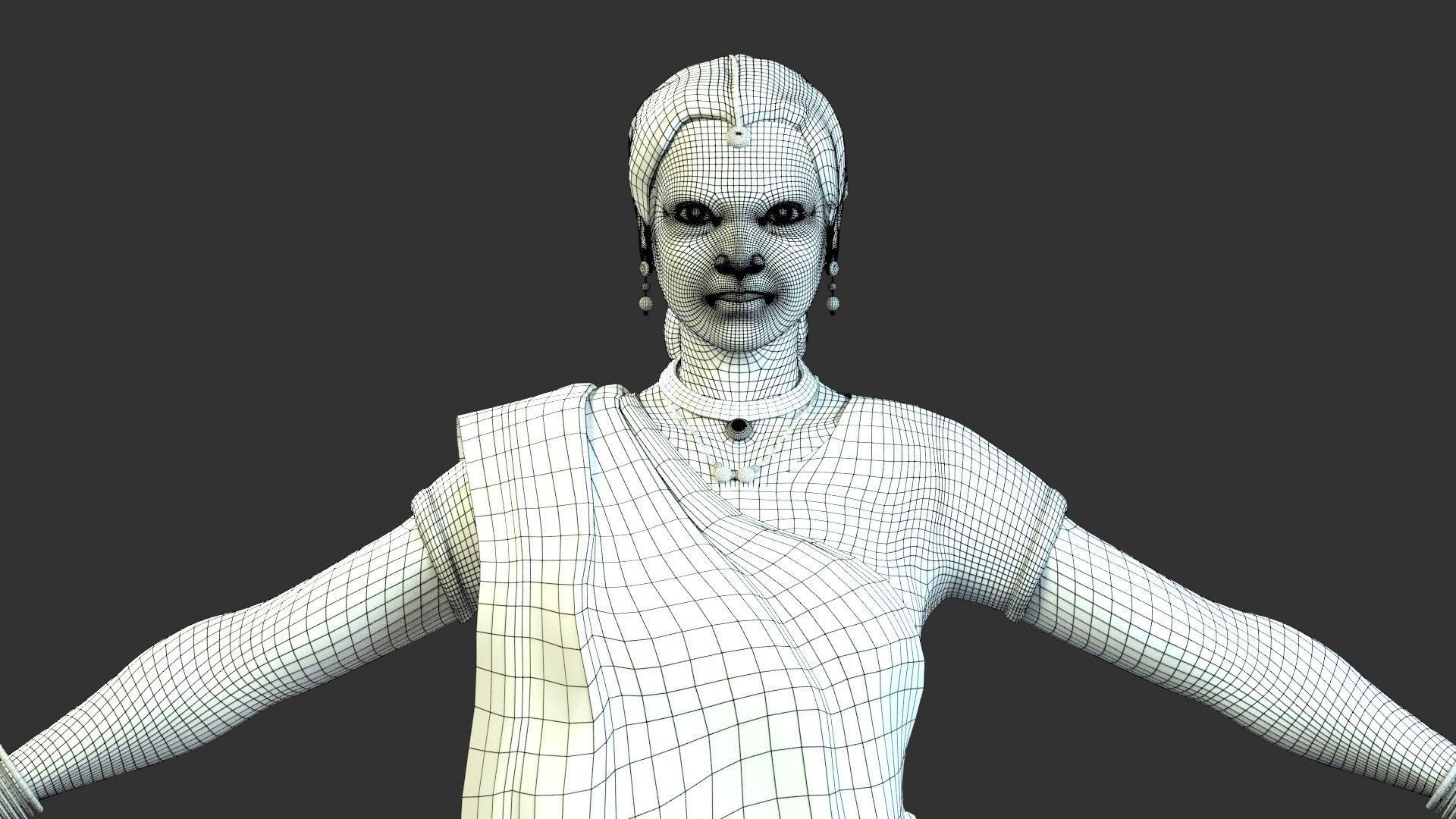 Gauri Indian Woman 3D model_12