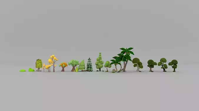 comic 3d model tree cartoon tree