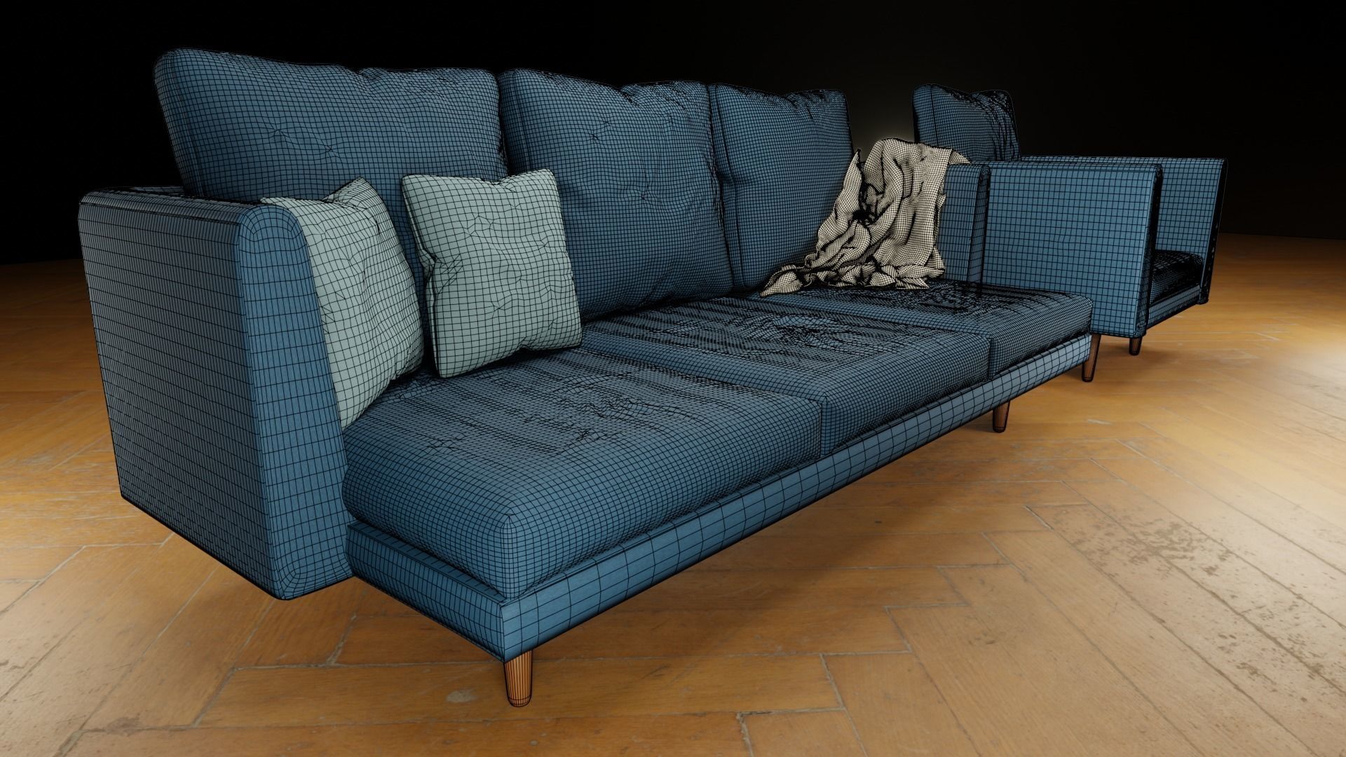 Christoph Armchair Low-poly 3D model_1