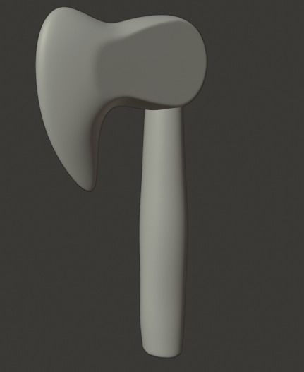 Low-Poly Short-Axe axe Free low-poly 3D model_4