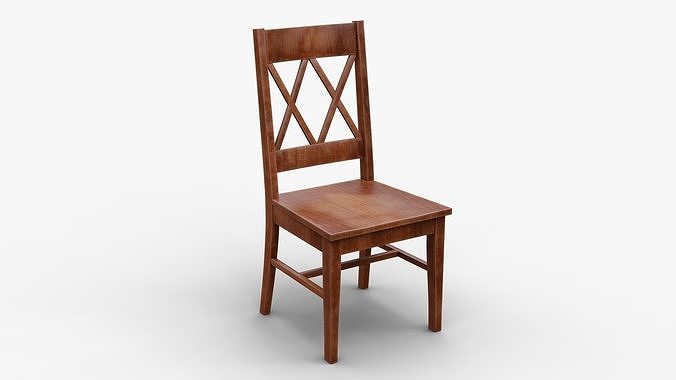 Classic Wooden Chair 2 3D model