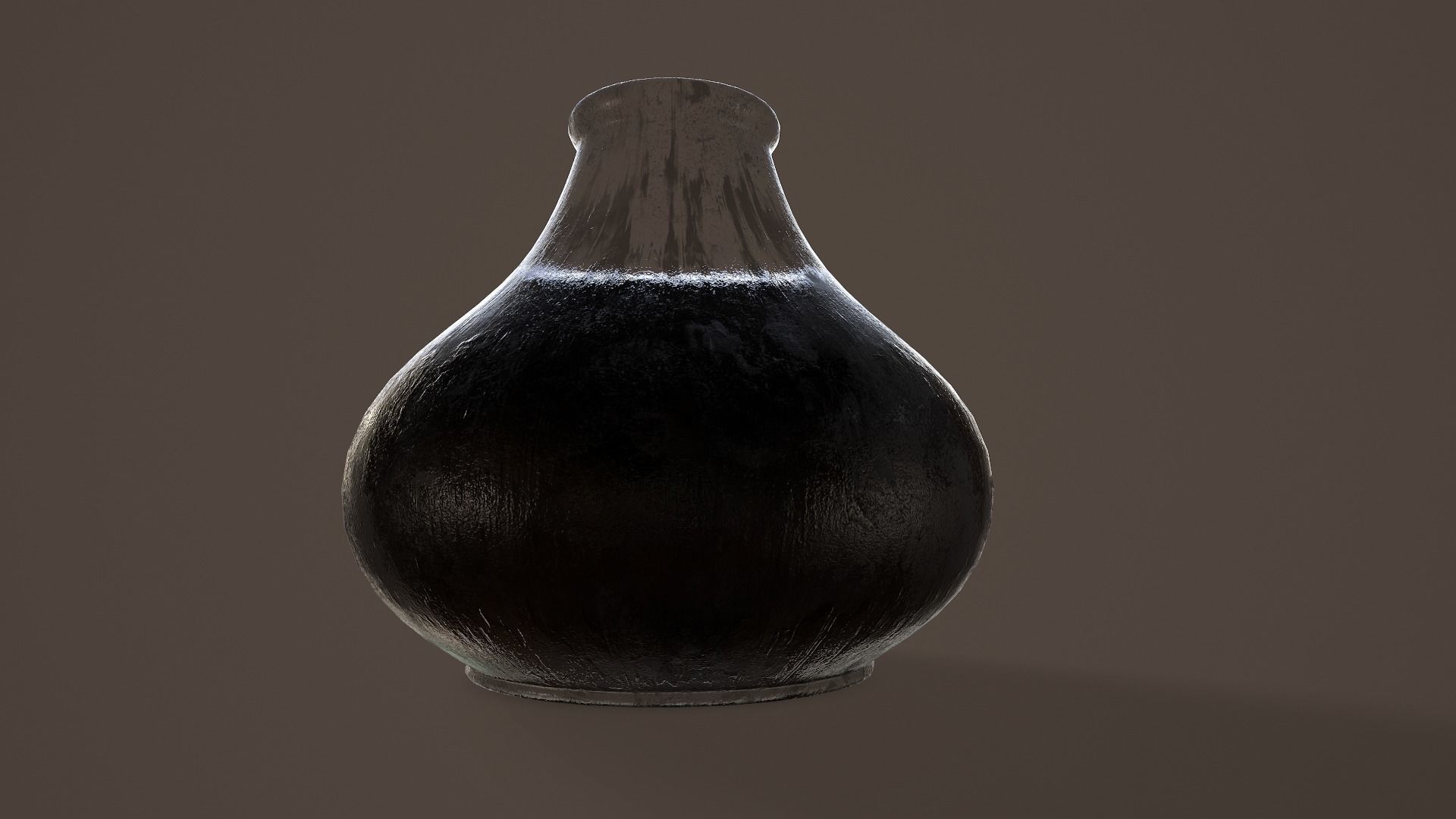 Quill and Glass Inkpot Low-poly 3D model_4