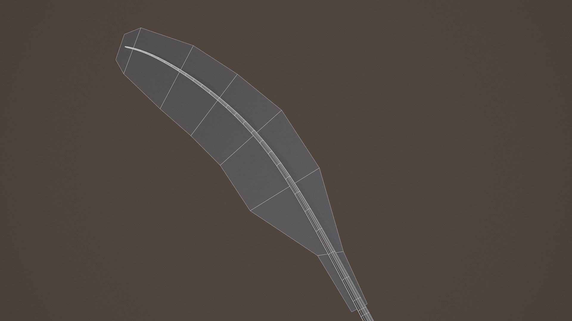 Quill and Glass Inkpot Low-poly 3D model_14
