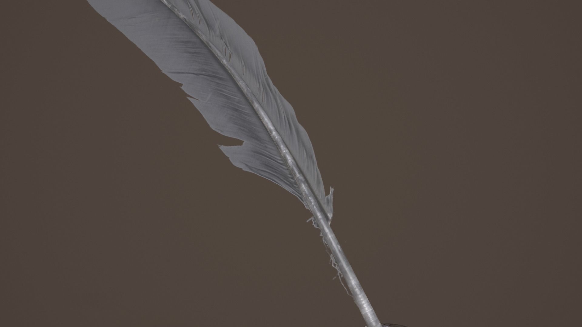 Quill and Glass Inkpot Low-poly 3D model_7