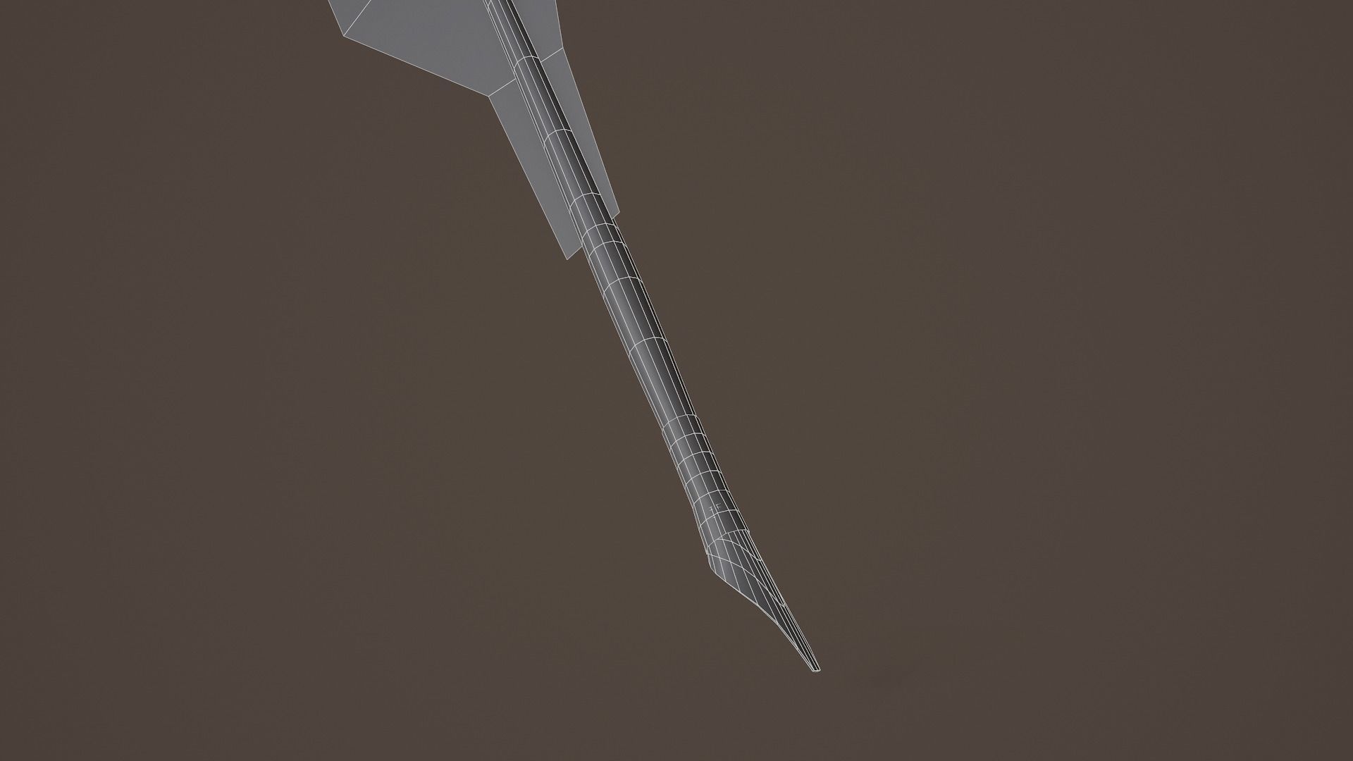 Quill and Glass Inkpot Low-poly 3D model_12