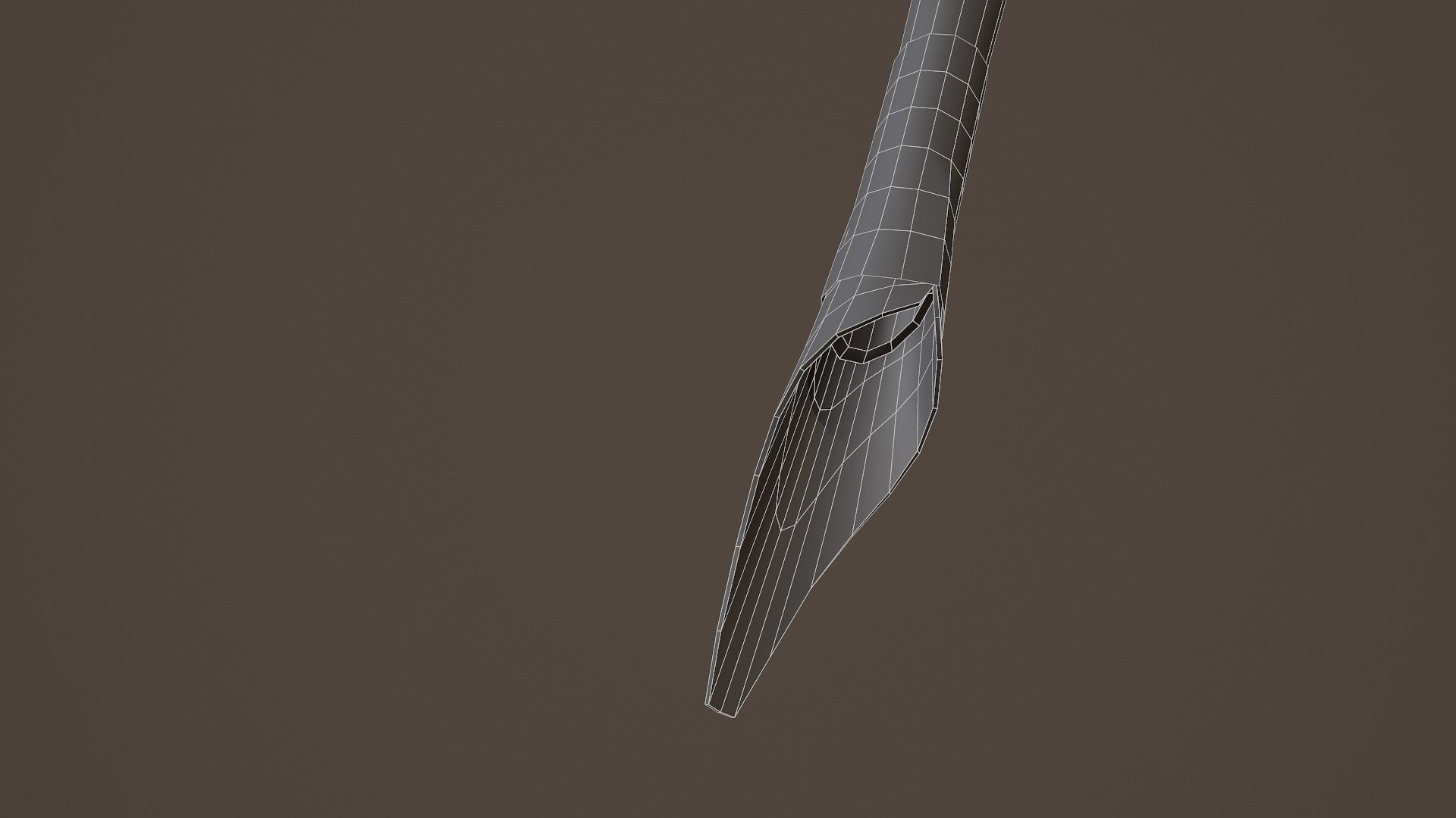 Quill and Glass Inkpot Low-poly 3D model_13