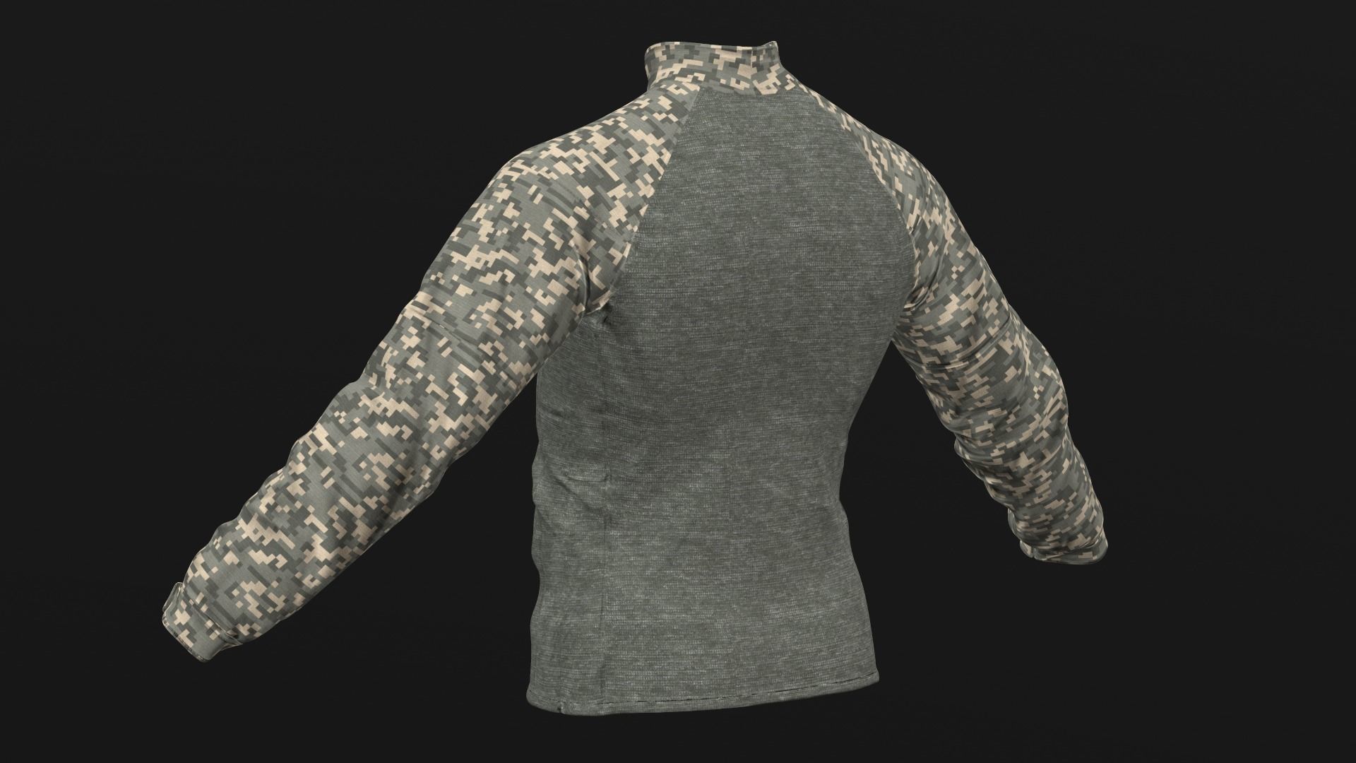 Mens Tactical Military Combat Shirt Long Sleeve 3D model_11