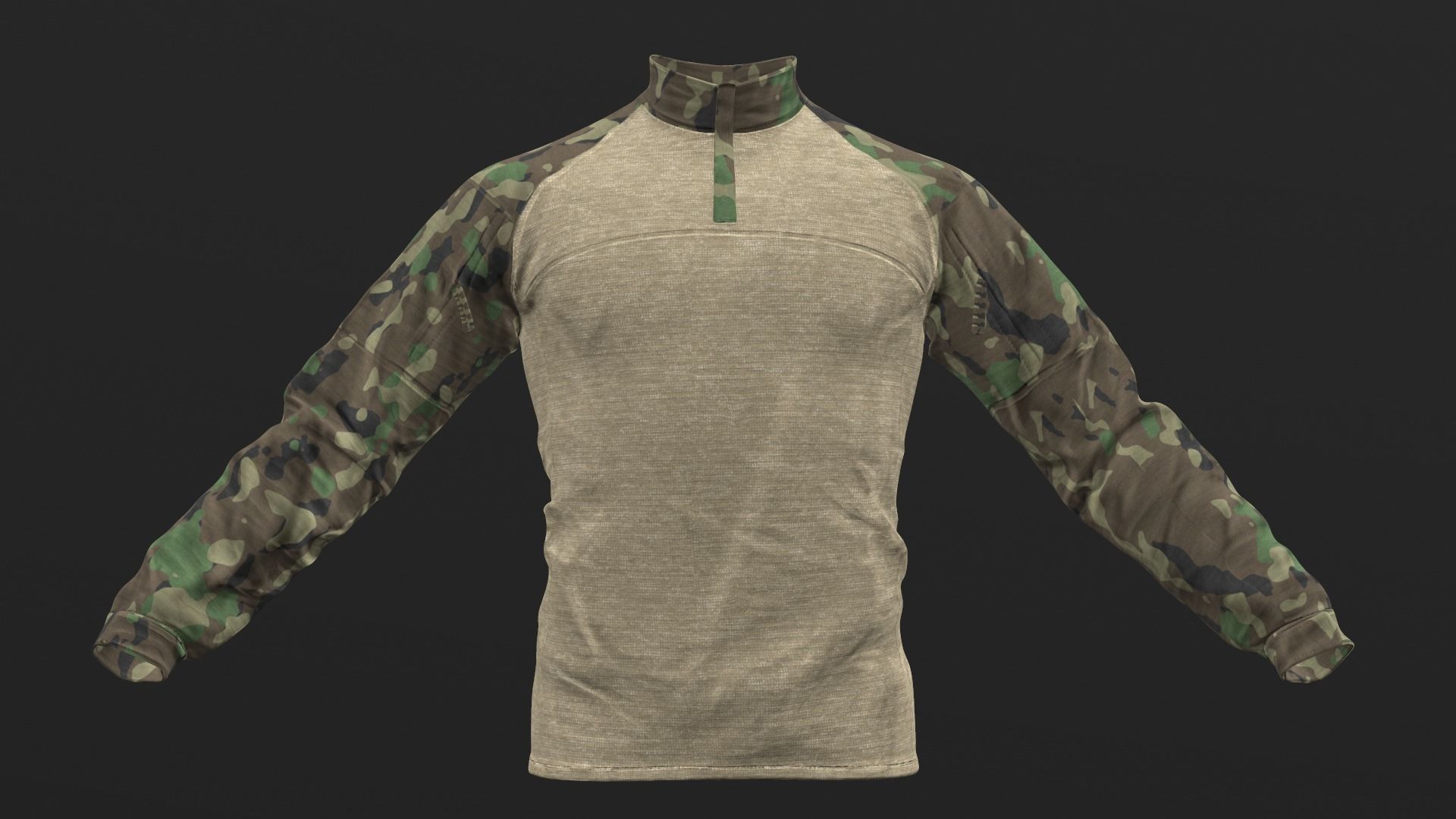 Mens Tactical Military Combat Shirt Long Sleeve 3D model_15