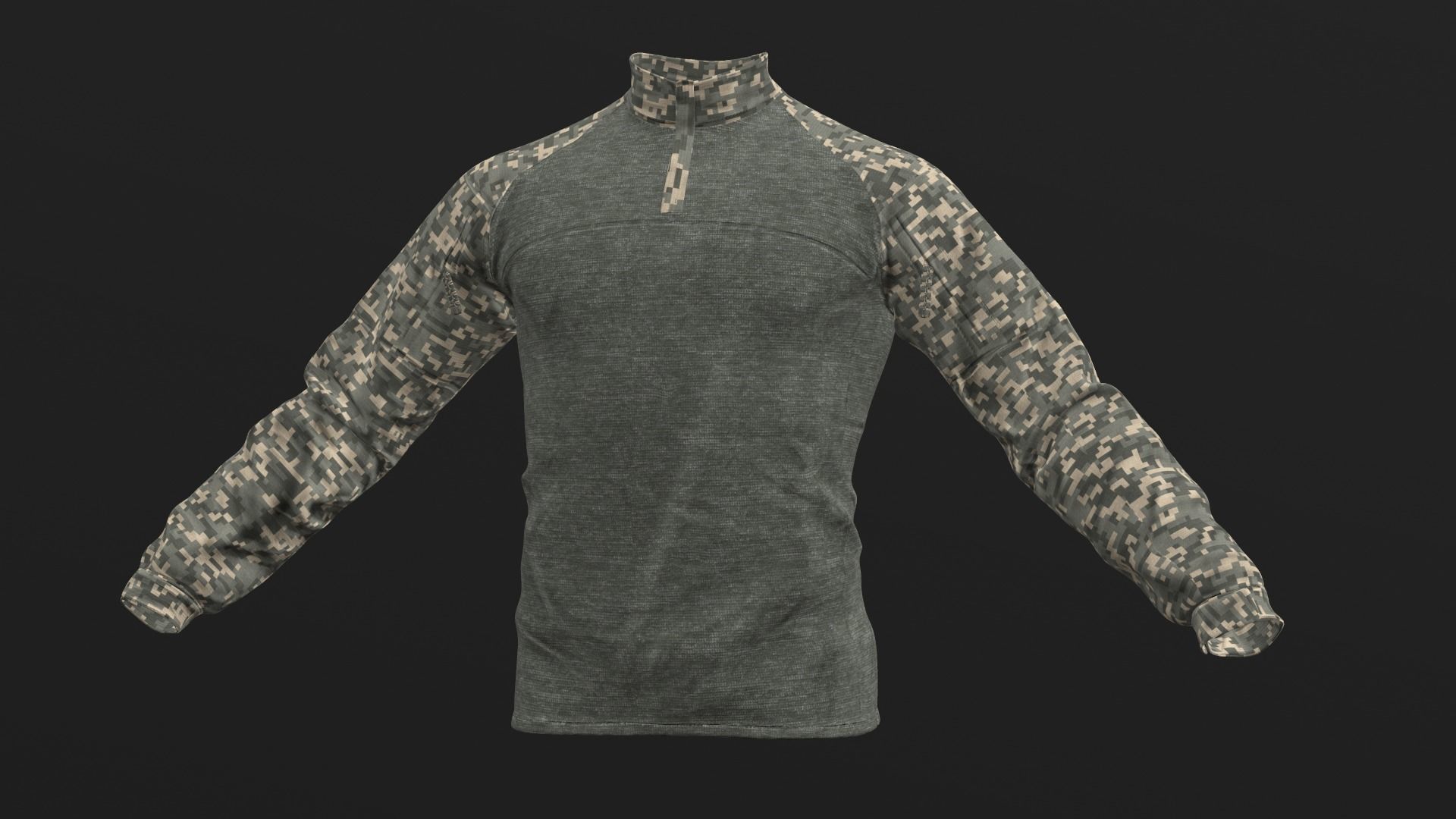 Mens Tactical Military Combat Shirt Long Sleeve 3D model_9