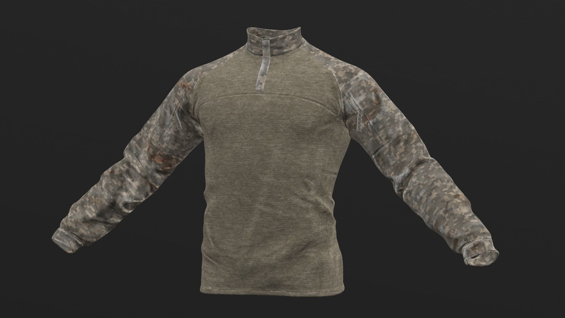 Mens Tactical Military Combat Shirt Long Sleeve 3D model_1