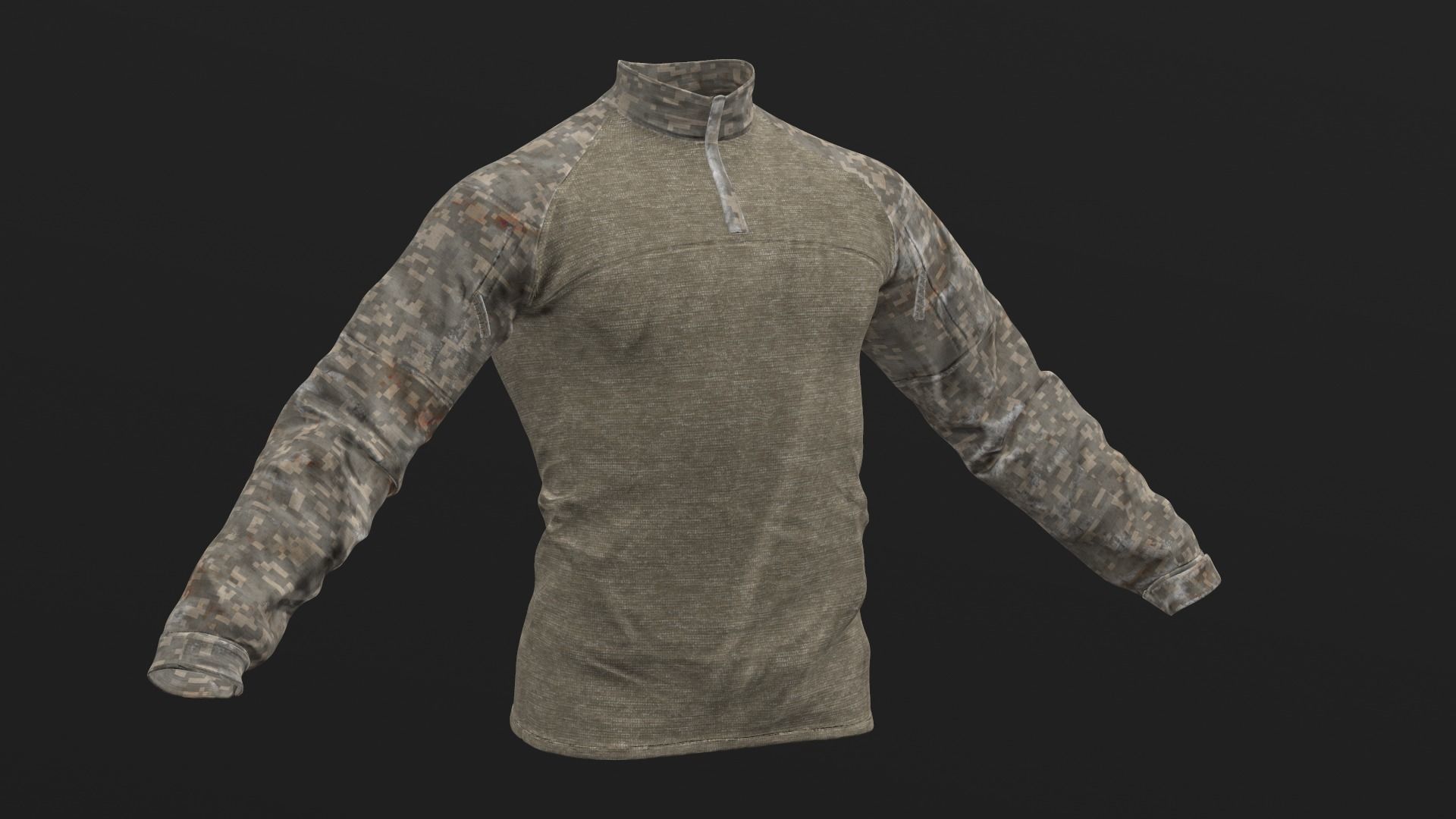 Mens Tactical Military Combat Shirt Long Sleeve 3D model_6