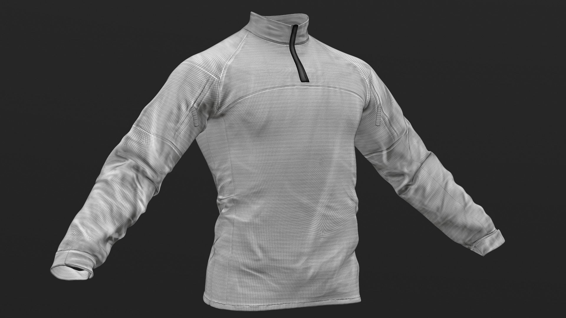 Mens Tactical Military Combat Shirt Long Sleeve 3D model_22