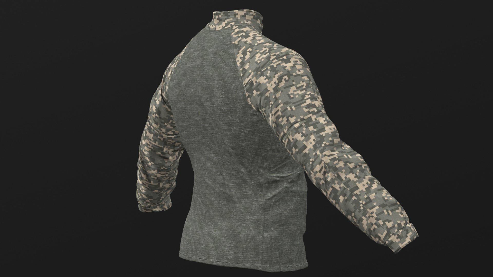 Mens Tactical Military Combat Shirt Long Sleeve 3D model_12