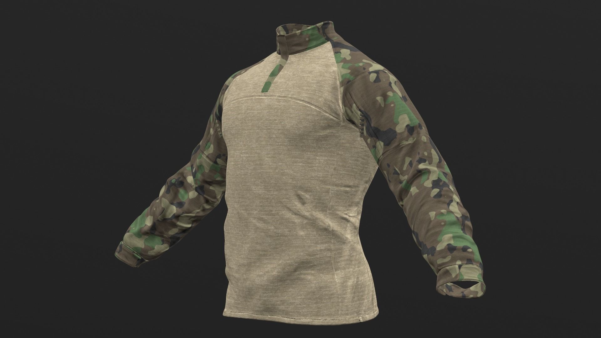 Mens Tactical Military Combat Shirt Long Sleeve 3D model_16