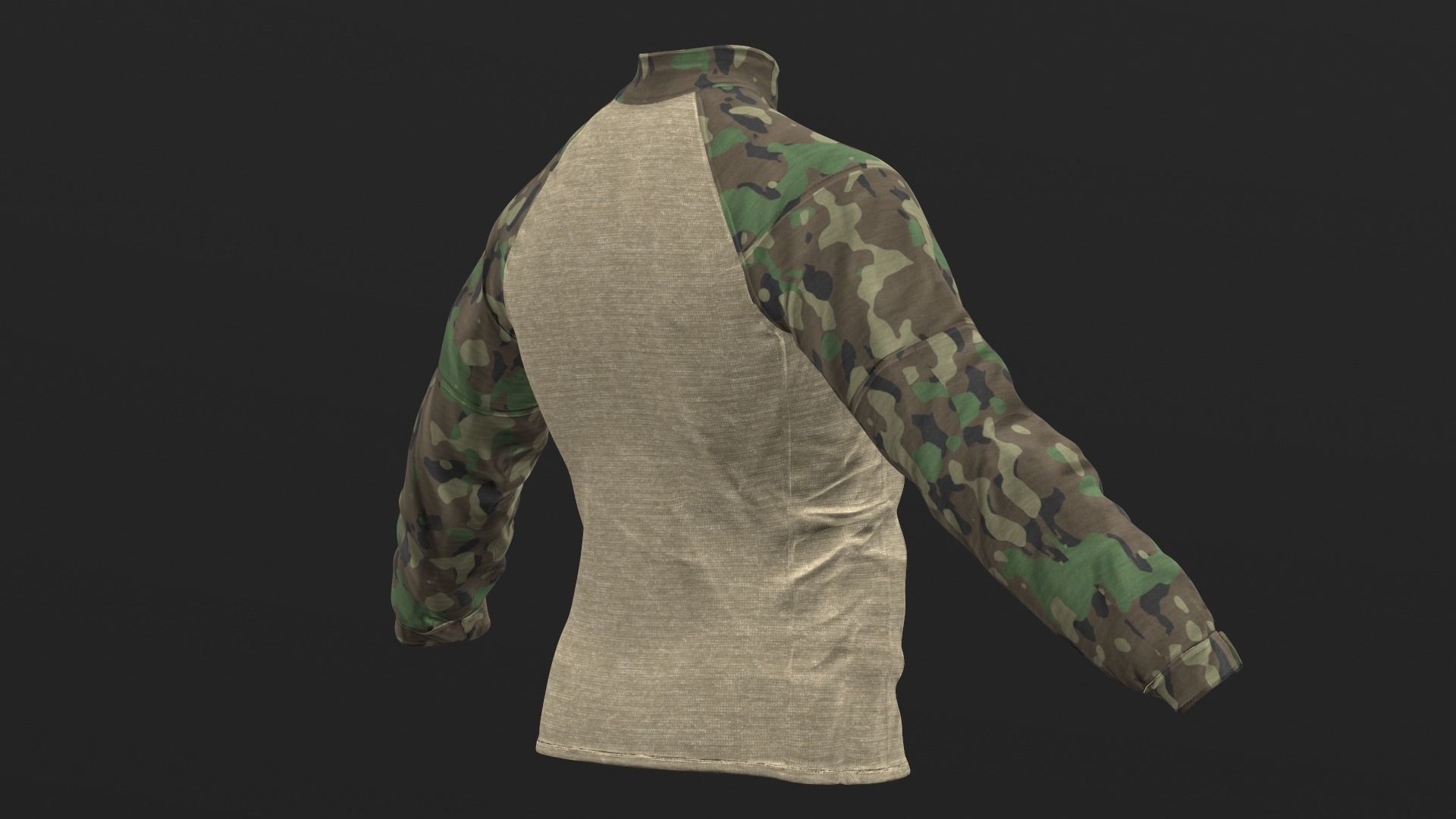Mens Tactical Military Combat Shirt Long Sleeve 3D model_19