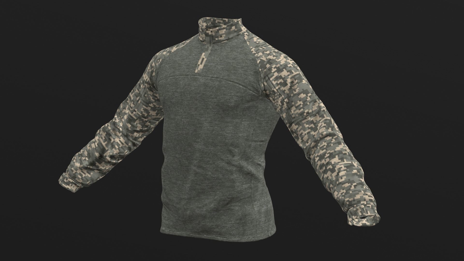 Mens Tactical Military Combat Shirt Long Sleeve 3D model_10