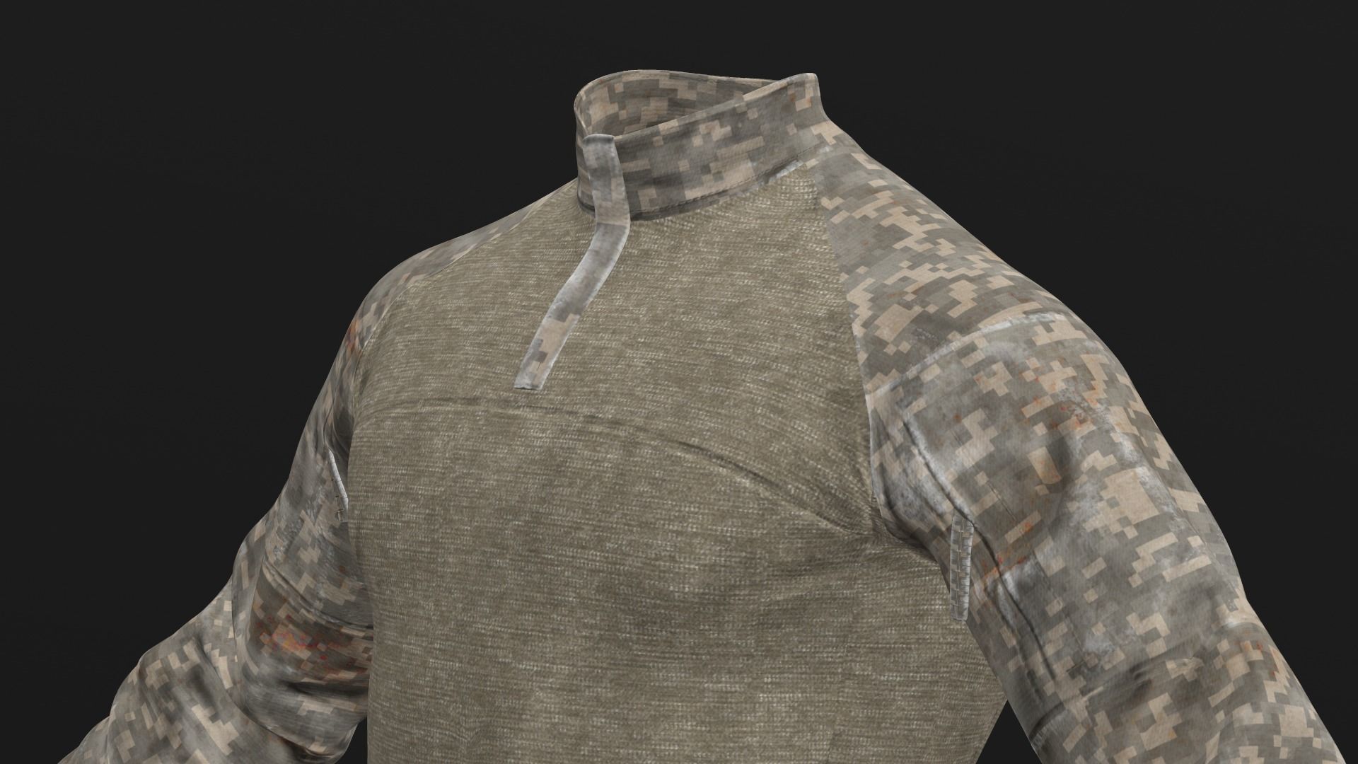 Mens Tactical Military Combat Shirt Long Sleeve 3D model_7