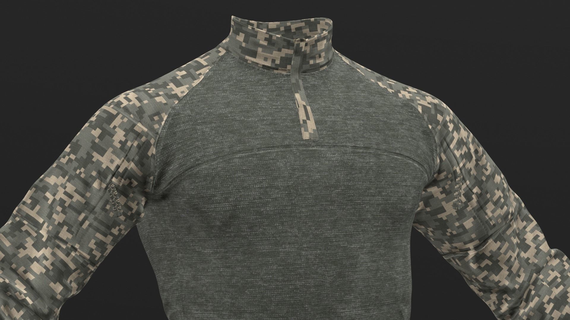 Mens Tactical Military Combat Shirt Long Sleeve 3D model_13