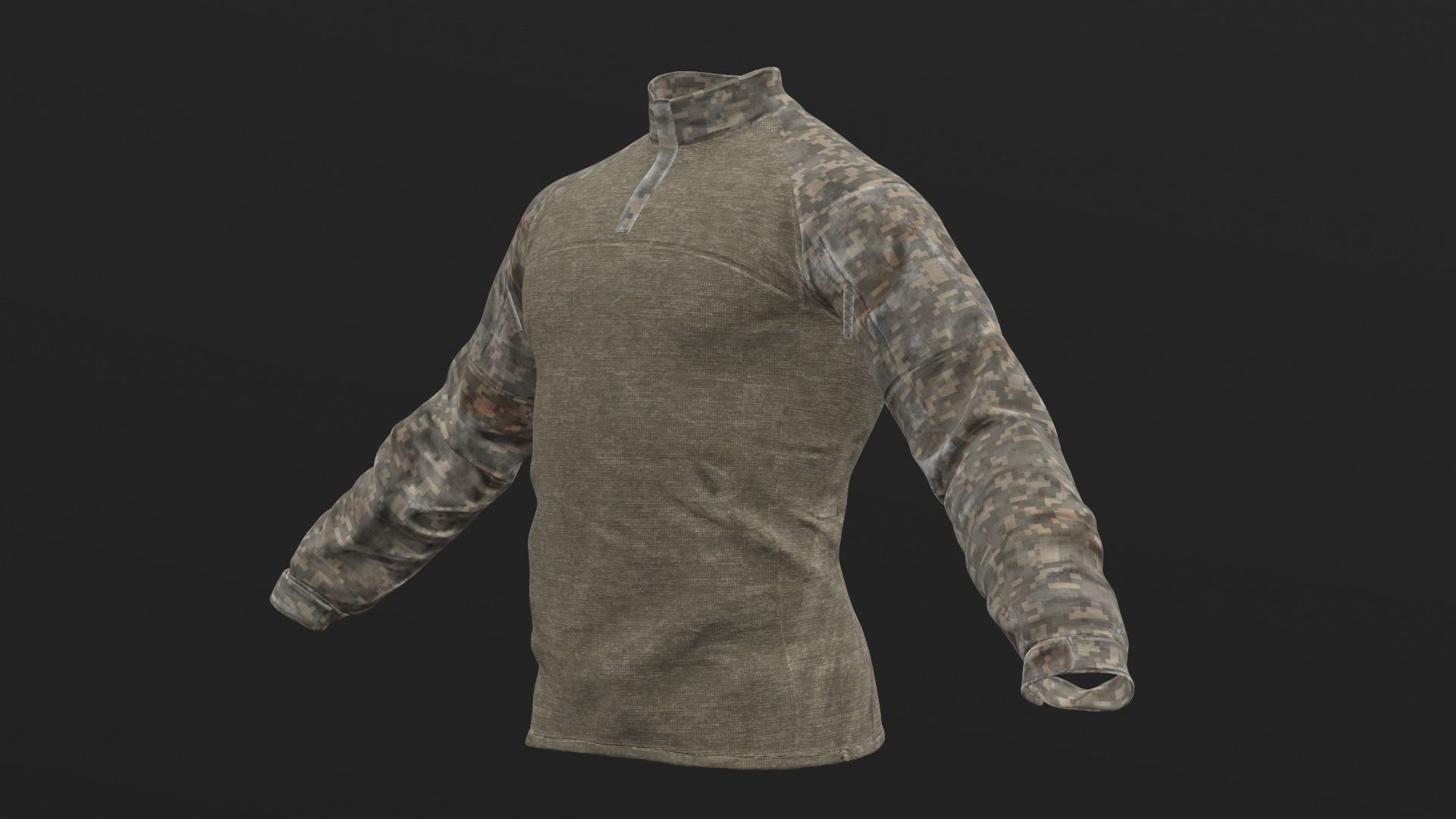 Mens Tactical Military Combat Shirt Long Sleeve 3D model_2
