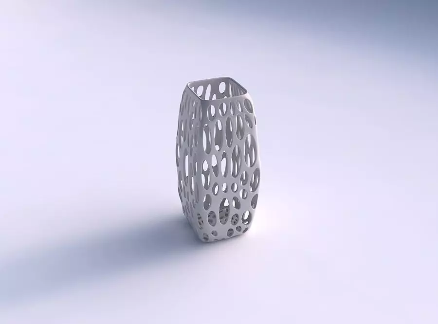 Vase rectangle with smooth organic lattice 3D print model