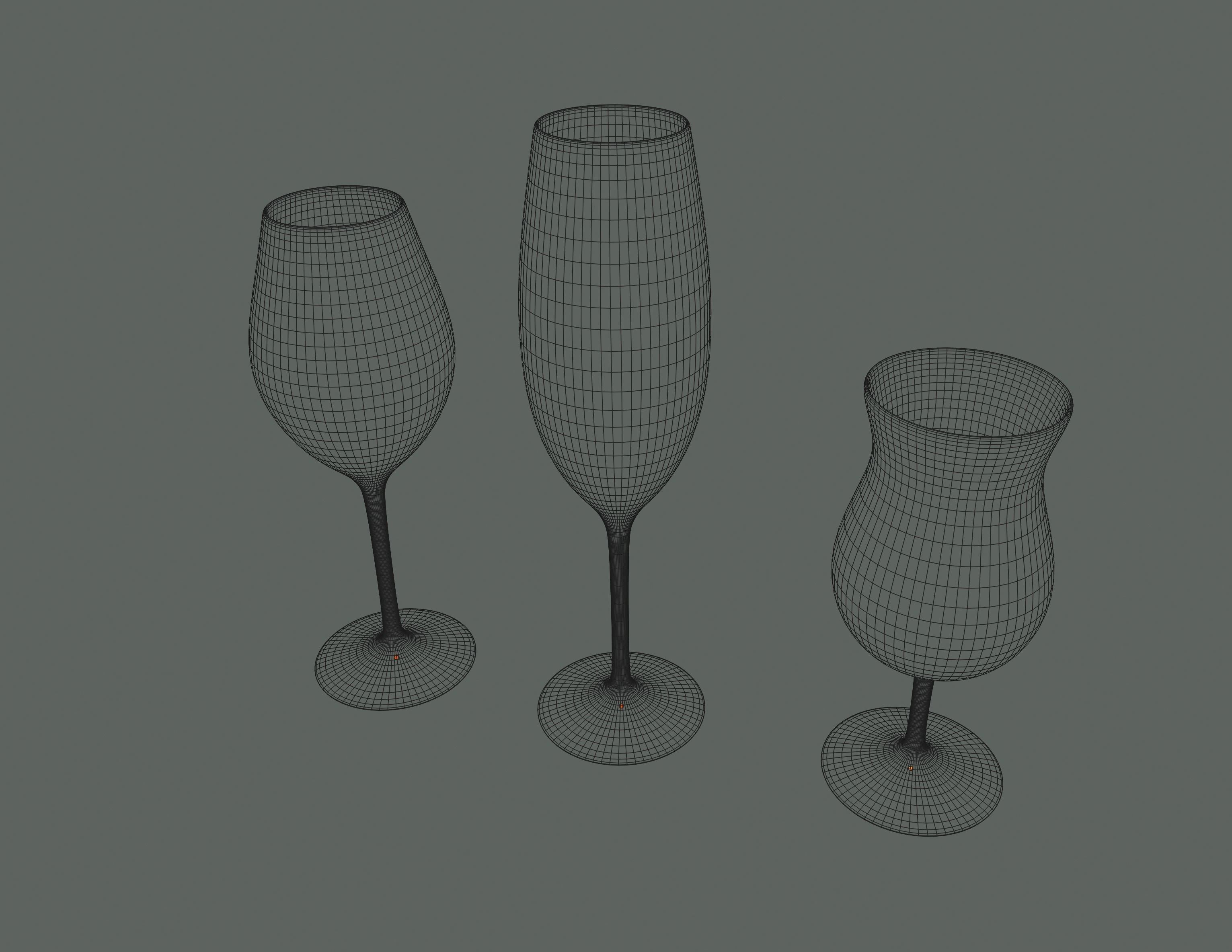 Champagne Glass 3D model_11