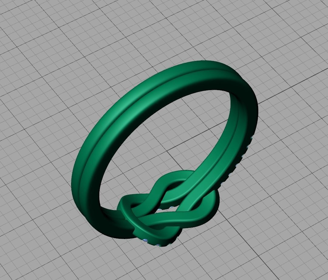 Diamond Knot Loop ring Pave setting 3dmodel  3D print model_12