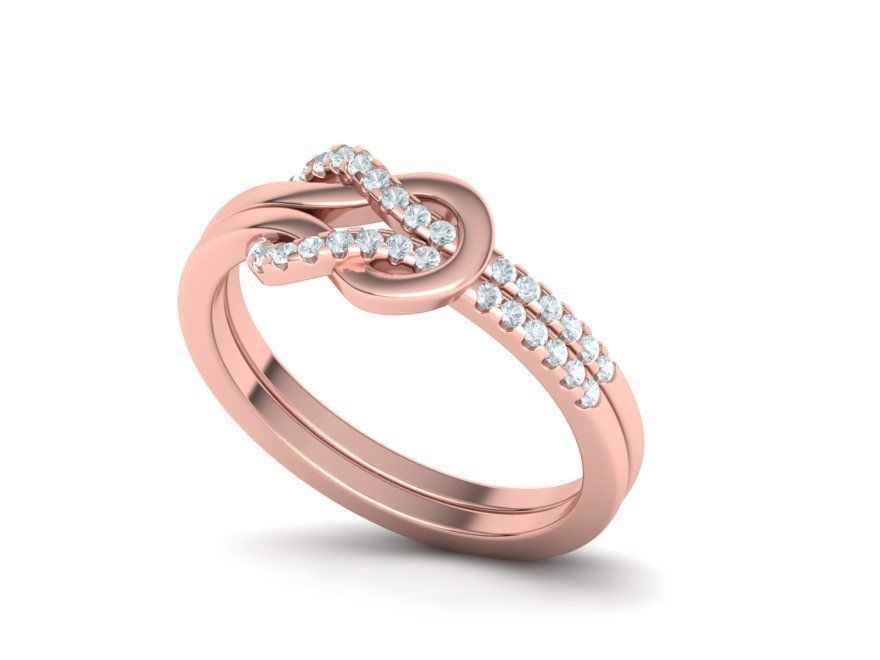 Diamond Knot Loop ring Pave setting 3dmodel  3D print model_6