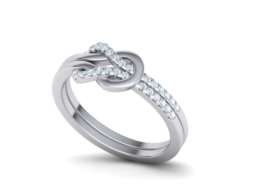 Diamond Knot Loop ring Pave setting 3dmodel  3D print model_4