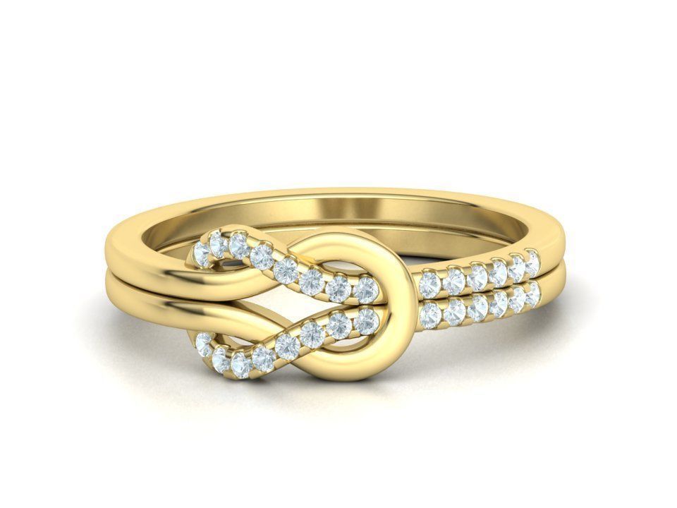 Diamond Knot Loop ring Pave setting 3dmodel  3D print model_2
