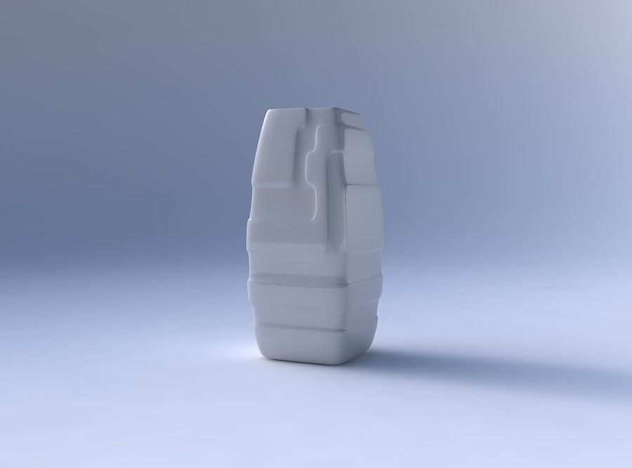 Vase rectangle with smooth ribbons 3D print model_4