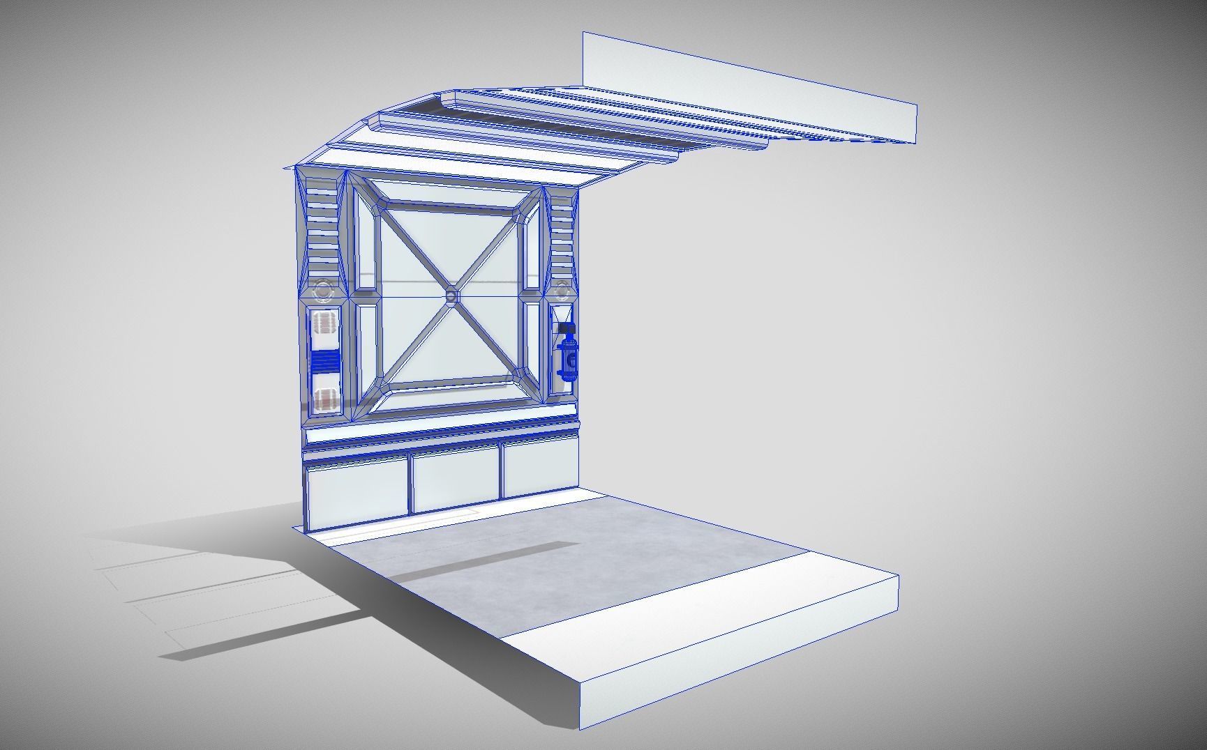 Sci-fi Panel Element Low-poly 3D model_8