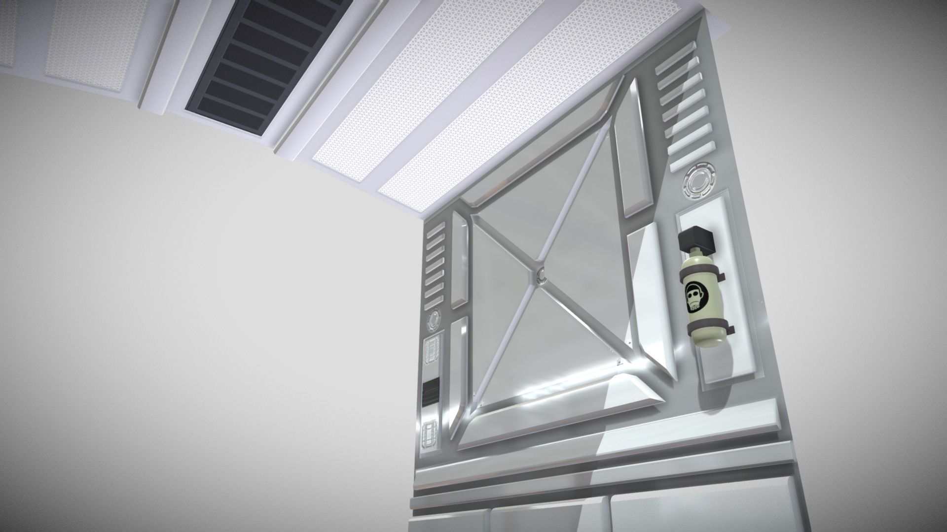 Sci-fi Panel Element Low-poly 3D model_1