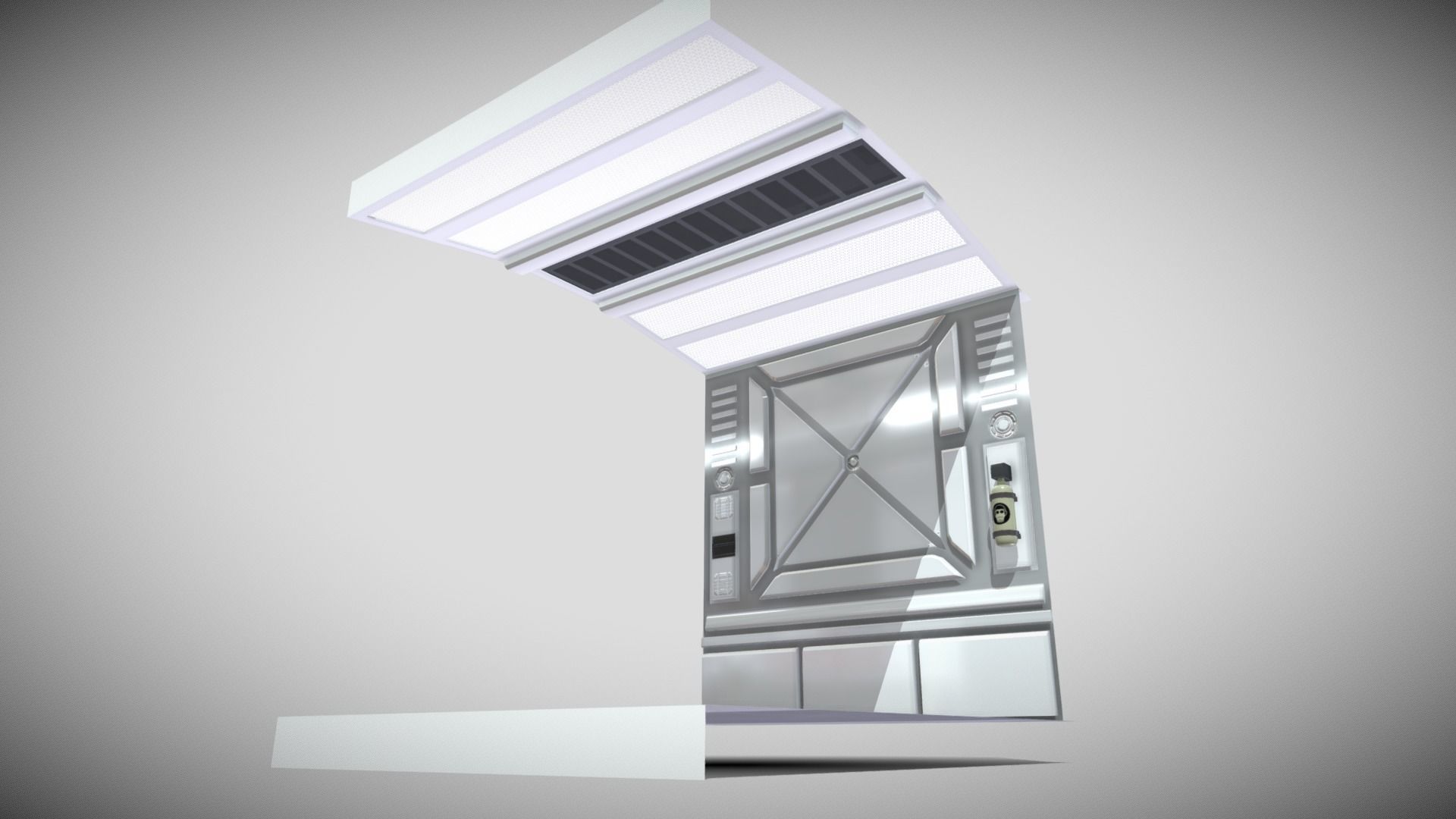 Sci-fi Panel Element Low-poly 3D model_2