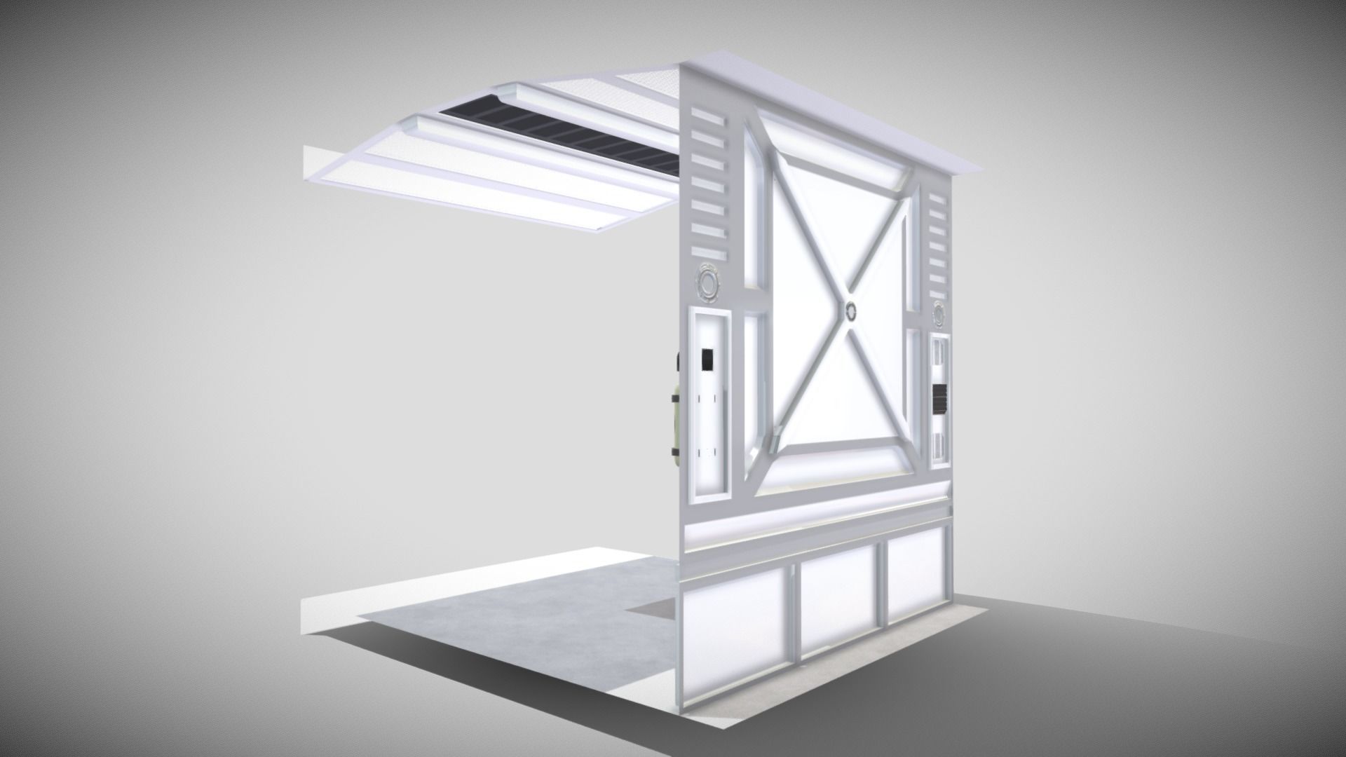 Sci-fi Panel Element Low-poly 3D model_4