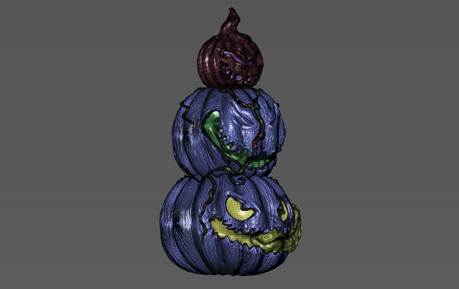 pumpkin scary  3D print model_6